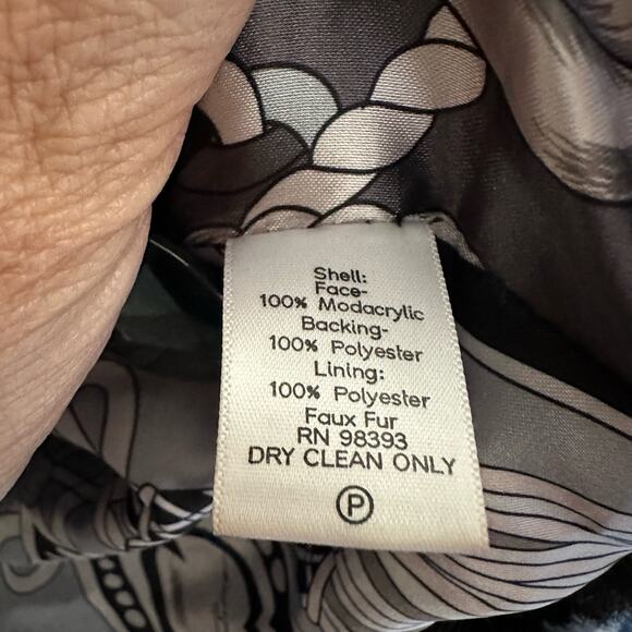 Vintage Black Long Length Oversized French Girl  Boho Chic Faux Fur Mink Coat XL - Picture 10 of 10